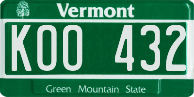 VT license plate KOO432