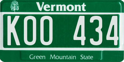 VT license plate KOO434