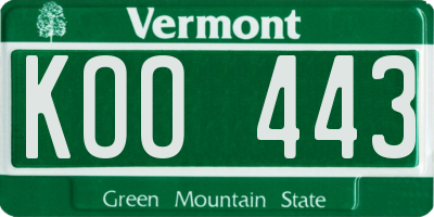 VT license plate KOO443