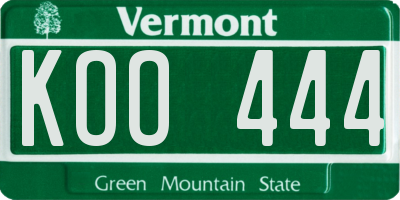 VT license plate KOO444