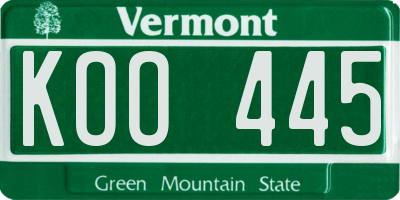 VT license plate KOO445