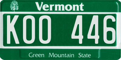 VT license plate KOO446