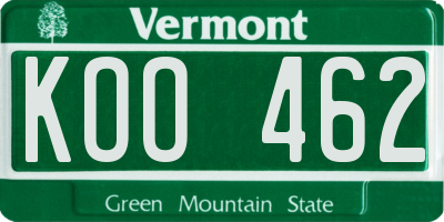 VT license plate KOO462