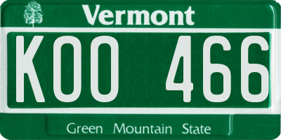 VT license plate KOO466