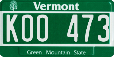 VT license plate KOO473