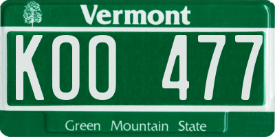 VT license plate KOO477