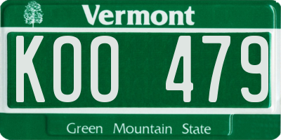 VT license plate KOO479
