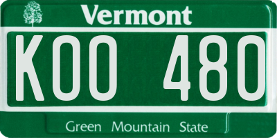 VT license plate KOO480