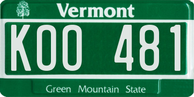 VT license plate KOO481