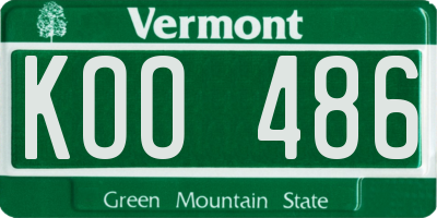 VT license plate KOO486