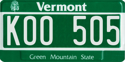 VT license plate KOO505
