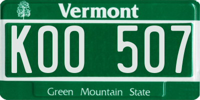 VT license plate KOO507