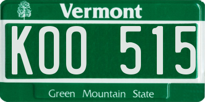 VT license plate KOO515
