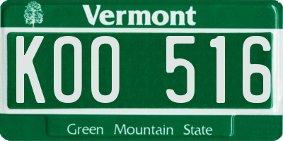VT license plate KOO516