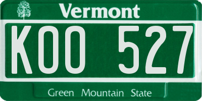 VT license plate KOO527