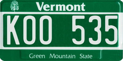 VT license plate KOO535