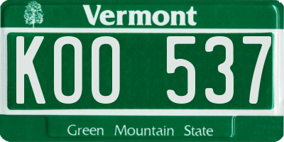 VT license plate KOO537
