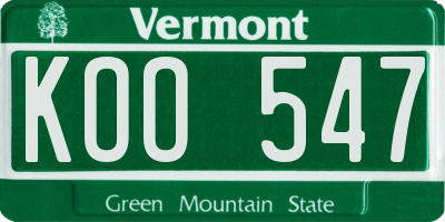 VT license plate KOO547