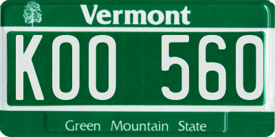 VT license plate KOO560