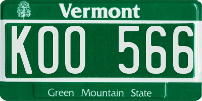 VT license plate KOO566