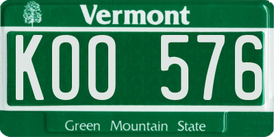 VT license plate KOO576