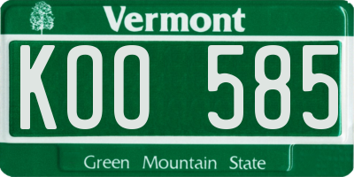 VT license plate KOO585