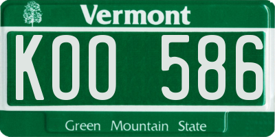 VT license plate KOO586