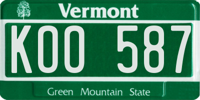 VT license plate KOO587