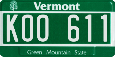 VT license plate KOO611