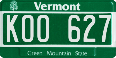 VT license plate KOO627
