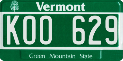 VT license plate KOO629