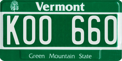 VT license plate KOO660