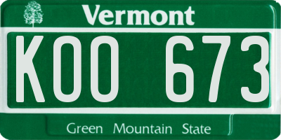 VT license plate KOO673