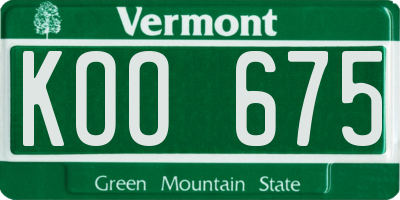 VT license plate KOO675