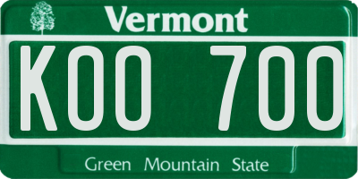 VT license plate KOO700