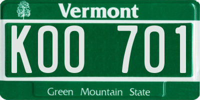 VT license plate KOO701