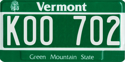 VT license plate KOO702