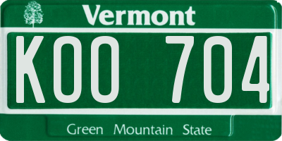 VT license plate KOO704