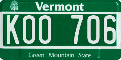 VT license plate KOO706