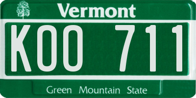 VT license plate KOO711