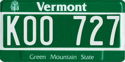VT license plate KOO727