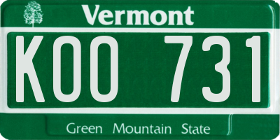 VT license plate KOO731