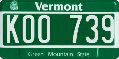 VT license plate KOO739