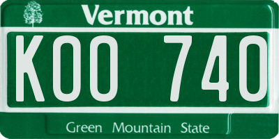 VT license plate KOO740