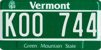VT license plate KOO744