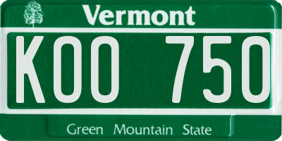 VT license plate KOO750