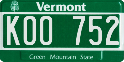 VT license plate KOO752