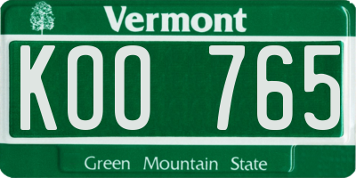 VT license plate KOO765