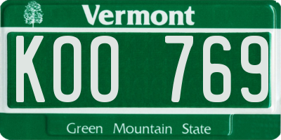 VT license plate KOO769