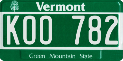 VT license plate KOO782